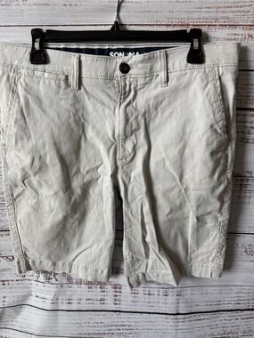 Sonoma Men's Cream Flat Front Chino Shorts